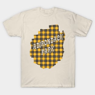 Yellow Plaid Adirondack Park w/ Text T-Shirt